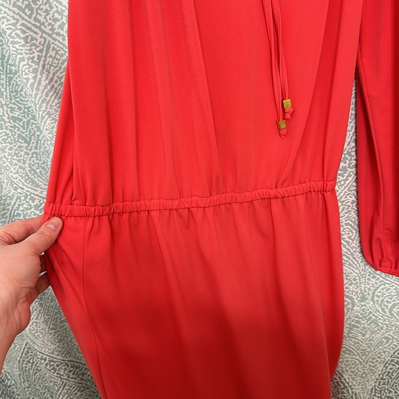 NWT Women’s Michael Kors Medium Cold Shoulder Coral Summer Dress - Picture 5 of 8